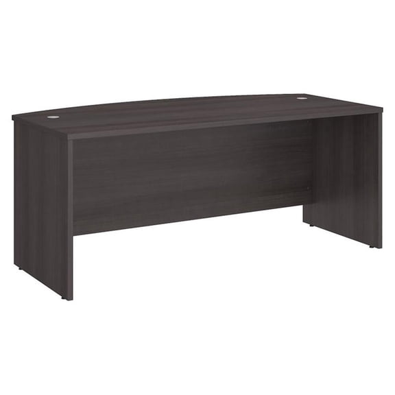 Scranton & Co 72" x 36" Modern Engineered Wood Bow Front Desk in Storm Gray