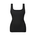 thumbnail image 5 of Stichou Women's Tank Tops Summer Square Neck Workout Cropped Ribbed Spring Camisole Sleeveless Clothes Black L, 5 of 5