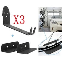 ULTNICE Wall-Mounted Bike Stand High Carbon Steel Black 3Pcs 5.9X2.4X1.7In