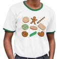 thumbnail image 2 of Christmas Cookie Grid Ringer Tee Shirt Unisex 2X-Large White/Kelly Green, 2 of 5