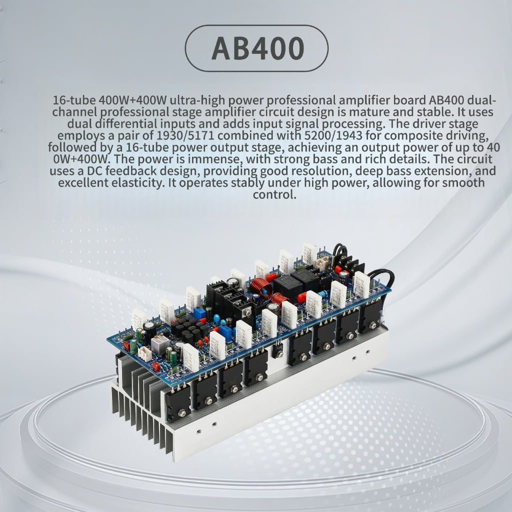 400W+400W Sound Amplifier Board Low Noise Double Channel Digital Power Sound Amplifier Board for Car TTA1943/TTC5200