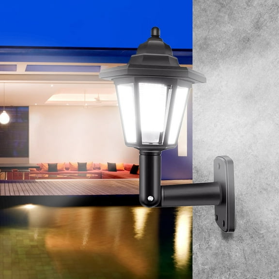 Solar Hexagonal LED Wall Light Outdoor Garden Decorative Lamp Waterproof IP44 Auto On Off 2-Pack 600mAh Battery 10 Hours Lighting White Light No Wiring Needed