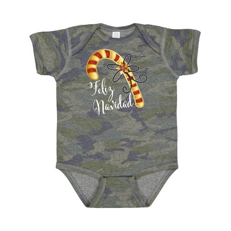 

Inktastic Feliz Navidad Red and Gold Candy Cane Gift Baby Boy or Baby Girl Bodysuit