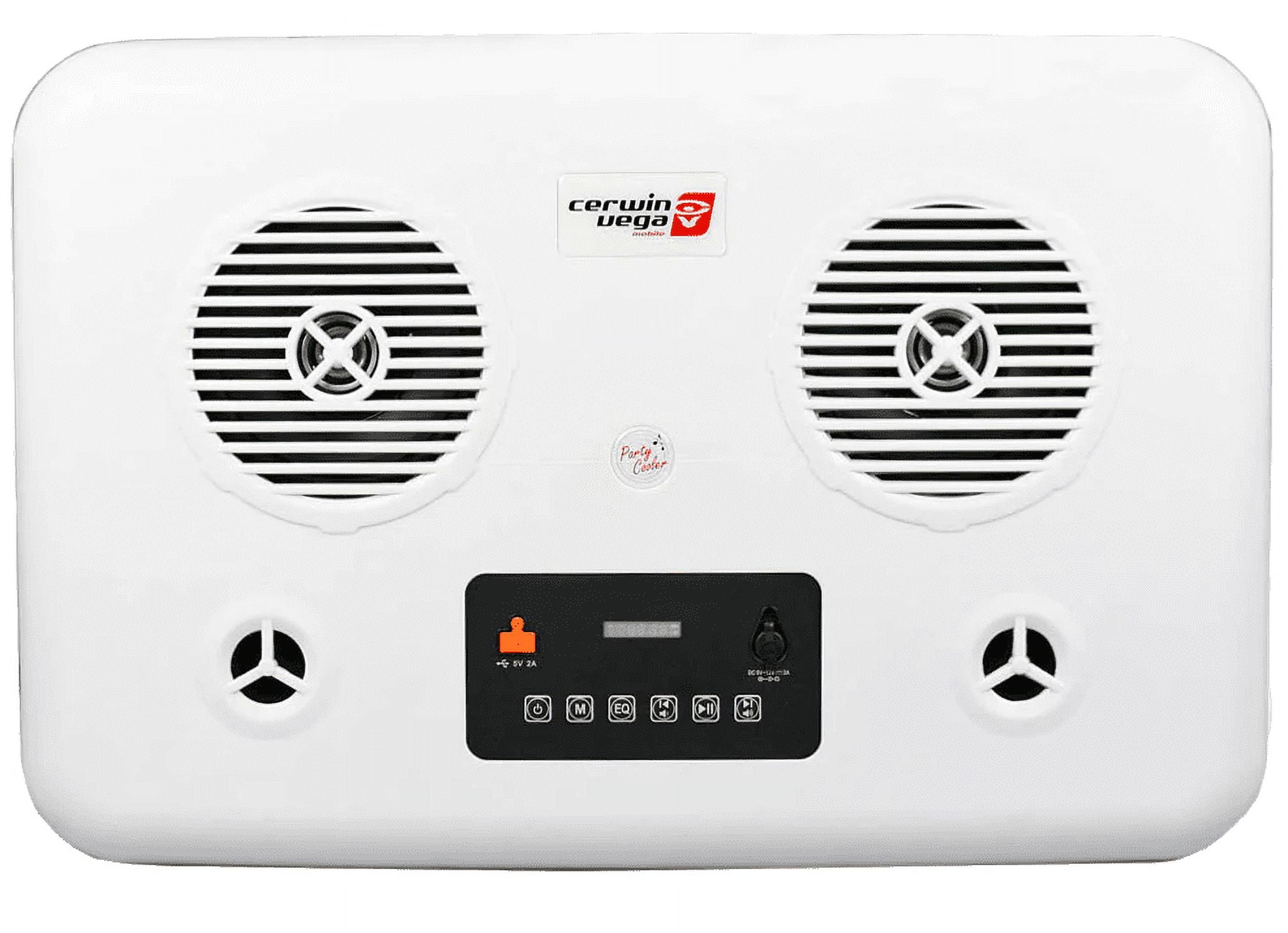 Cerwin Vega Red Ice Cooler With Bluetooth Speakers USB Charging 55 Quart CVC65R