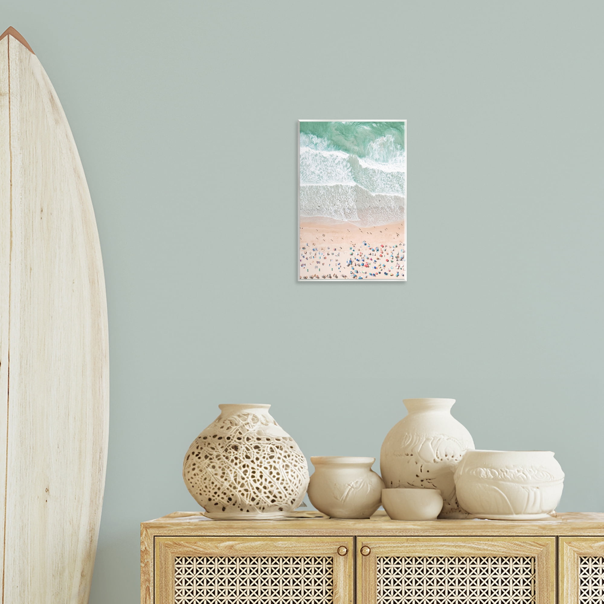 Stupell Industries Aerial Beachgoers View Nautical & Beach Painting Unframed Art Print Wall Art, 10 x 15