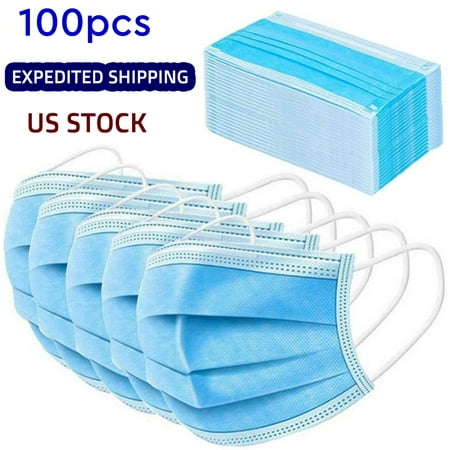 3-Layer Safety Face for Personal Health Protective for Smoke, Dust, Pollen, 100pcs BOASTV