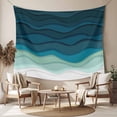 thumbnail image 2 of Teal Ocean Large Tapestry for Bedroom Wall Hanging Tapestry, Coastal Sea Moire Waves Abstract Ombre Art Ceiling Backdrop Tapestries Poster Blanket Wall Decor for Teens Room Living Room Dorm 85" x 90", 2 of 8
