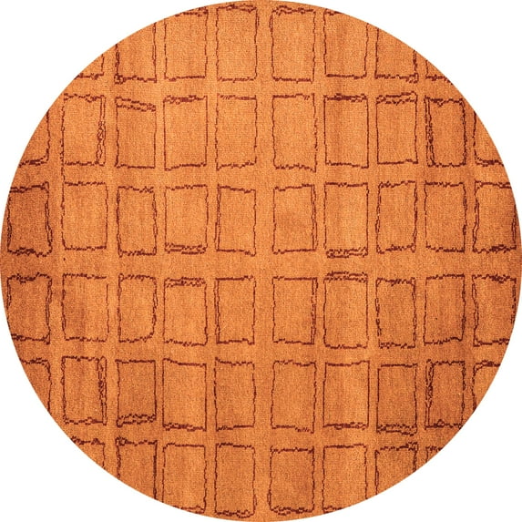 Ahgly Company Indoor Round Abstract Orange Modern Area Rugs, 5' Round