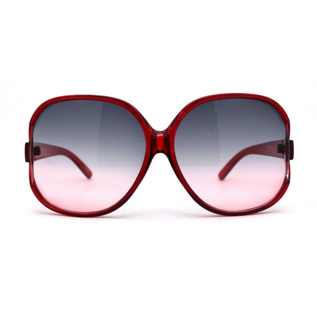 Lunettes de Soleil Papillon pour Femmes, Très Surdimensionnées, Rondes, Design, Mode, Lentilles Exposées, Rouge Noir Rose