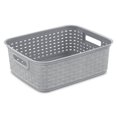 thumbnail image 2 of Sterilite Short Weave Wicker Pattern Storage Container Basket, Gray (6 Pack), 2 of 3