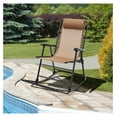 Ditangy Foldable Rocking Chair Lounge Rocker with Headrest, Outdoor