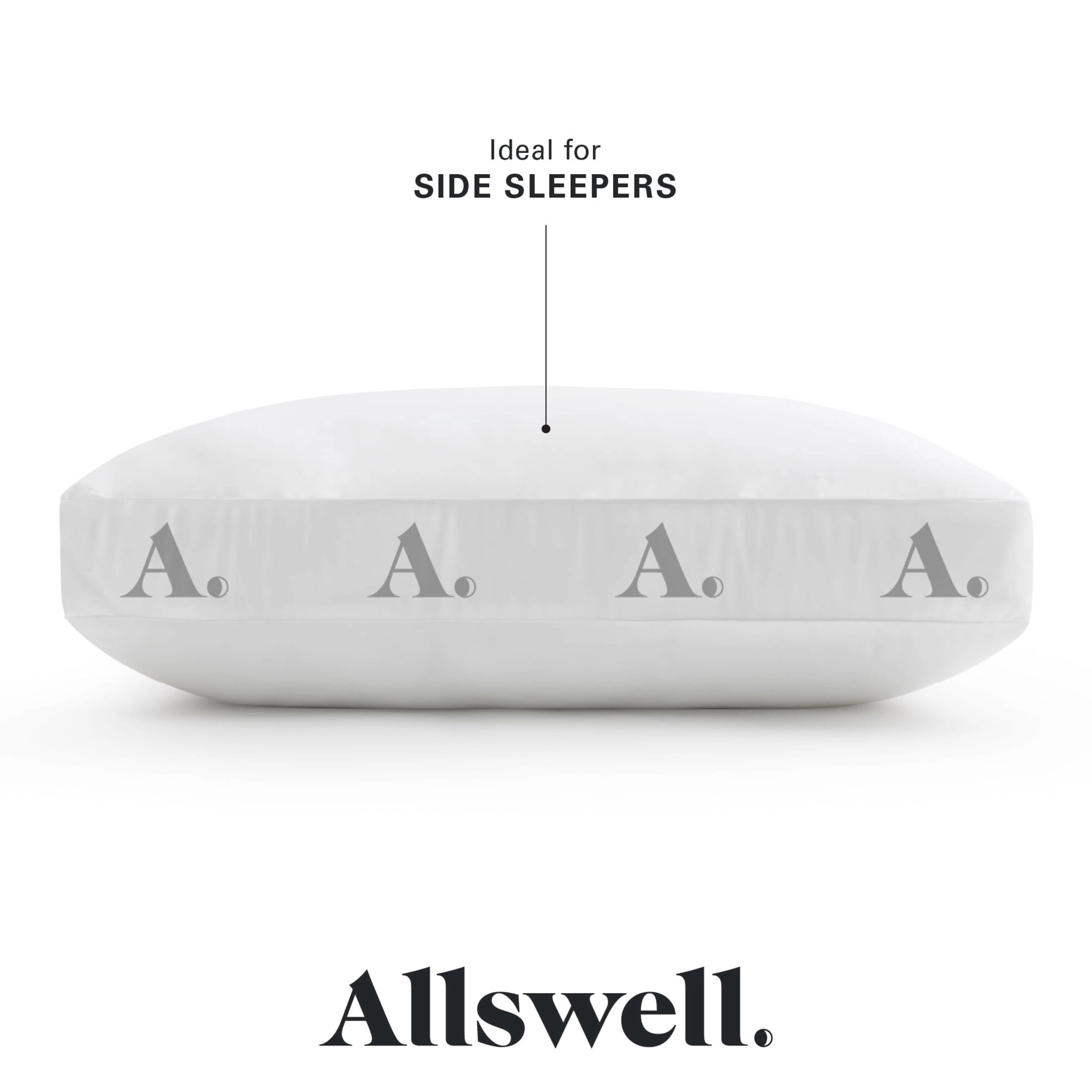 (2 pack) Allswell Side Sleeper Bed Pillow with HYGROCOTTON Temperature-Regulating Cover, King