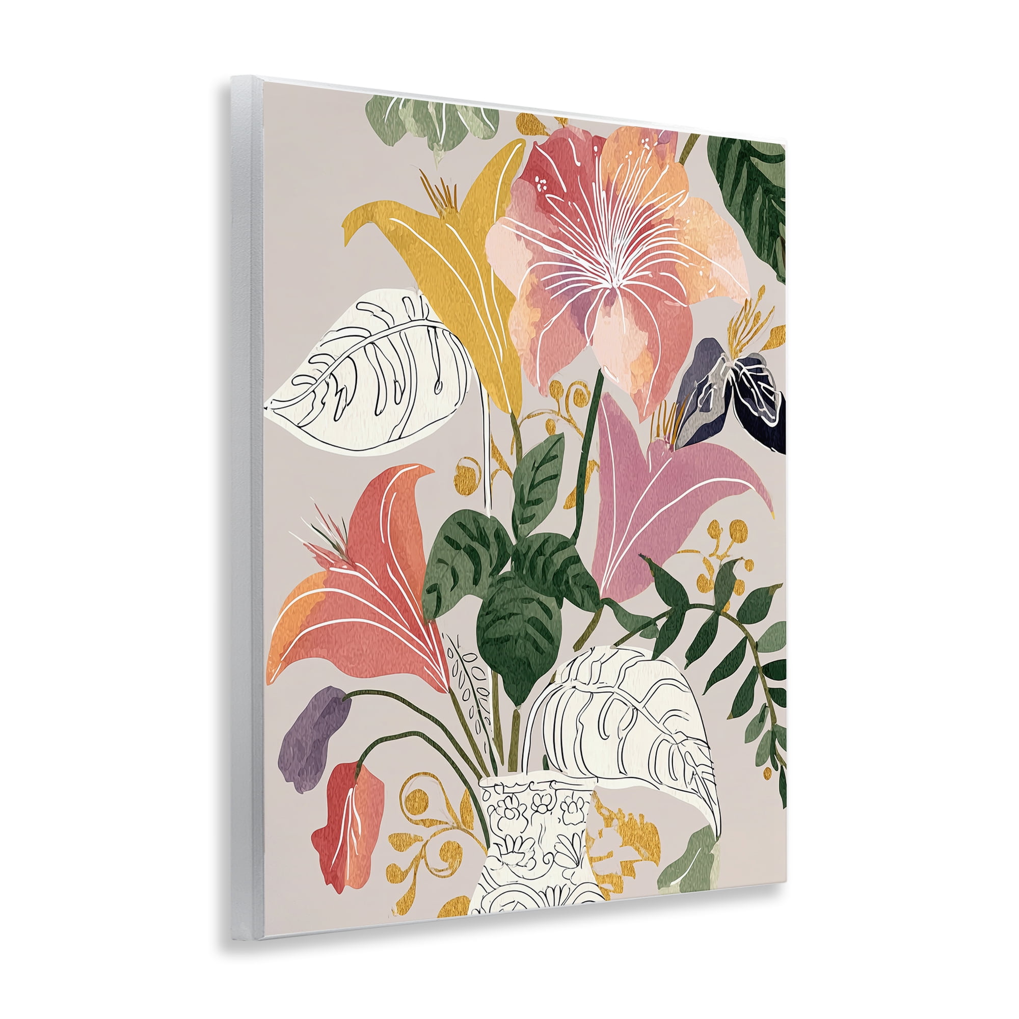 Playful Flower Bouquet Wall Plaque Art, design by Annabelle Hall