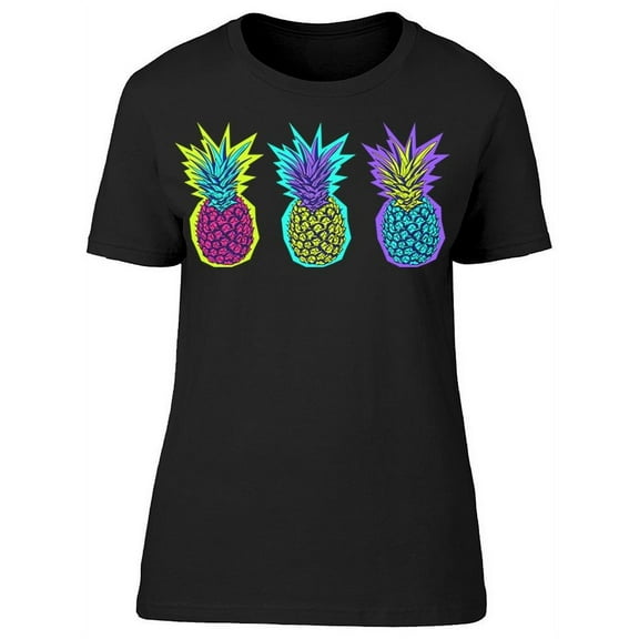 Exotic Bright Pineapples  T-Shirt Women -Image by Shutterstock, Female Medium