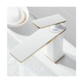 thumbnail image 3 of Robinet de lavabo plein cuivre chaud et froid - blanc plus or, 3 of 5