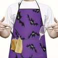 thumbnail image 2 of Purple Halloween Black Bats Apron-Garden Aprons for Women with Pockets-Cotton Linen Waterproof Kitchen Cooking Gardening Aprons Adjustable for Kitchen,Cooking,BBQ and Salon 33"x27", 2 of 7