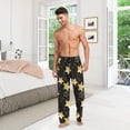 thumbnail image 2 of Men's Pajama Pants with Pockets Sleepwear Lounge Pants Stretch Casual Golden Stars, 2 of 6