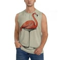 thumbnail image 2 of Lsque Flamingo Sitting On Chair Print Men's Cotton Blend Sleeveless Muscle Shirts (S-3XL)- Moisture Wicking, Odor Protection, UPF 30+,Large, 2 of 8