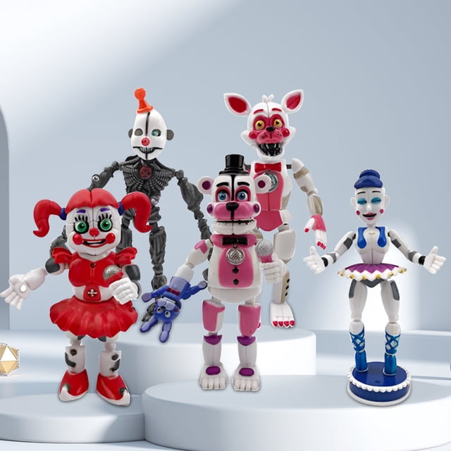 Figuras de acción móviles 5 unids/set cinco noches en los juguetes de Freddy lindo Funtime Freddy Foxy juguetes de fiesta de terror