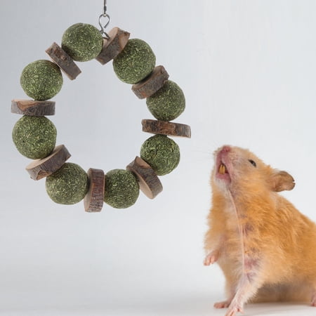 DRAFIDEEP Wooden Guinea Pig Chew Toy for Teeth and Decoration Brown Small Animal Toy 3.5 Inches