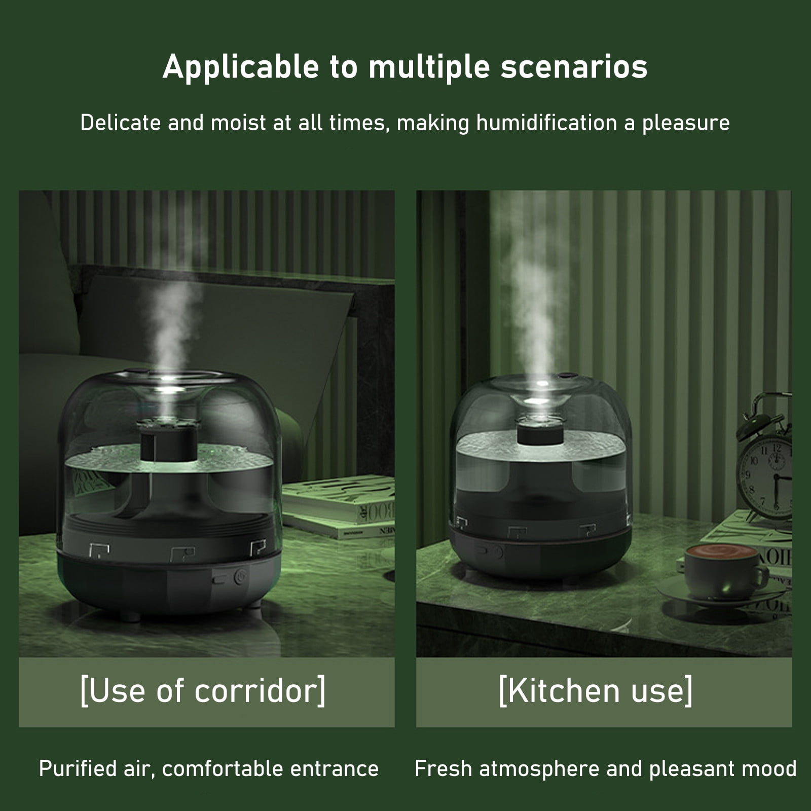 Humidifier Large Room,500Ml Small Quiet Easy-To-Clean USB Cool Mist Humidifier (Black),for Baby Nursery and Plant