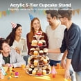 thumbnail image 2 of 5-Tier Acrylic Cupcake Stand, 15.7" Wedding Cake Stand, Acrylic Cupcake Tower Holder, Dessert Display for Party, Birthday, 11.8" Base, 2 of 5