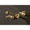 thumbnail image 2 of Kingston Brass KS7027NL Naples Two-Handle Wall Mount Roman Tub Faucet, Brushed Brass, 2 of 8