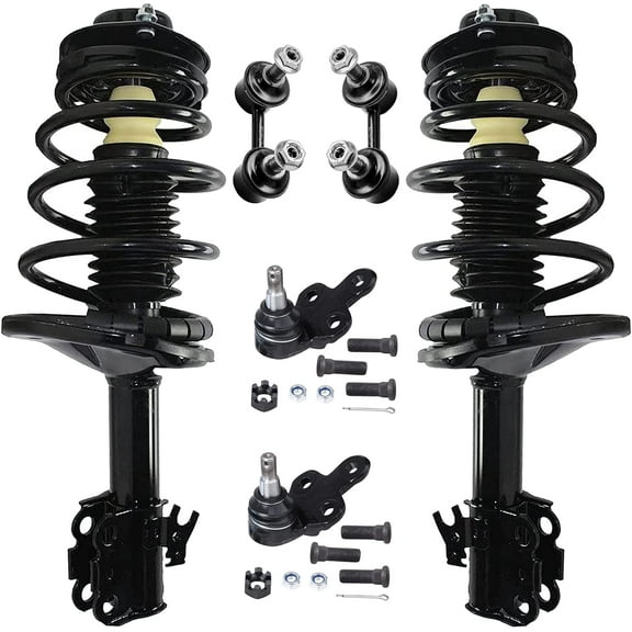 Detroit Axle - 6pc Front Struts Kit for 92-96 Toyota Camry, 95-96 Avalon, Lower Ball Joints Sway Bars Struts w/Coil Spring 1992 1993 1994 1995 1996 Replacement Suspension