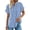 Blue, variant on Womens Button Down Shirts Ruffle Short Sleeve Loose Summer Tops Dressy Casual V Neck Business Work Blouses