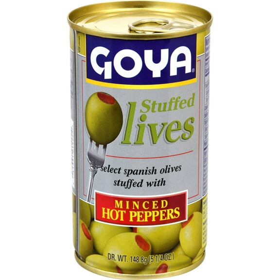 GOYA Stuffed Olives with Minced Hot Peppers, 5.25 oz