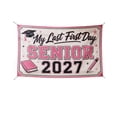 thumbnail image 5 of Back to School Senior 2027 Class of 2027 Banner, My Last First Day Office Classroom Decor, Officially A Senior Wall Hanging Sign for School Year Kickoff Photos (72x48 Inch, Pink), 5 of 7