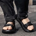 thumbnail image 4 of Gyujnb Boys Open Toe Sport Sandals Adjustable Strap Breathable Casual Outdoor Beach Shoes Flat Heel (Boys),8-9 Years, 4 of 8