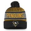 Men's Fanatics Branded Black Pittsburgh Penguins Team Pride Cuffed Knit Hat with Pom - OSFA