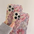 thumbnail image 2 of Compatible with iPhone Case,Cute Luxury Flower Floral Pattern Silicone [ Drop&Full Body Protection] Shockproof Cover Phone Case (Pink,iPhone 12), 2 of 5