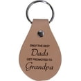 thumbnail image 2 of Only the Best Dads Get Promoted to Grandpa White 20 oz Stainless Steel Vacuum Double-Walled Insulated Tumbler Travel Coffee Mug with Leather Keychain, 2 of 2