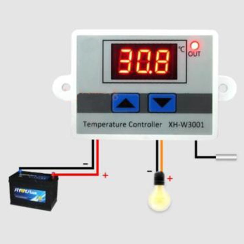 DC12V 10A Digital LED Temperature Controller Thermostat Control Switch Probe 