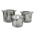 thumbnail image 1 of AmeriHome STP3 Stainless Steel Stock Pot Set, Silver - 6 Piece, 1 of 5