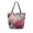 Pink and Red Peonies, variant on Open Top Canvas Tote Bag with Zipper Reusable Shopping Bag 13.5x15" Roomy Carryall Golden Pine Needles