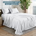 thumbnail image 5 of Bare Home Luxury Poly Satin Sheet Set for Hair and Skin, 15” Deep Pockets, Queen, White, 5 of 10
