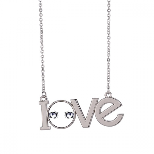 Ojos locos, locos, estúpidos. Collar de amor colgante joyería de encanto