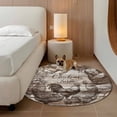thumbnail image 2 of Brown Vintage Rooster Round Area Rug 3Ft Washable Small Circle Rugs for Kitchen Entryway, Farmhouse Wooden Chickens Farm Non-Slip Carpet Floor Mats Indoor Outdoor Carpet Runner Aesthetic Home Decor, 2 of 8