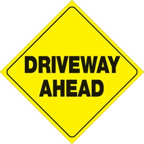 Voss Signs 426 DRA YR Yellow Plastic Reflective Sign 12" - Driveway Ahead