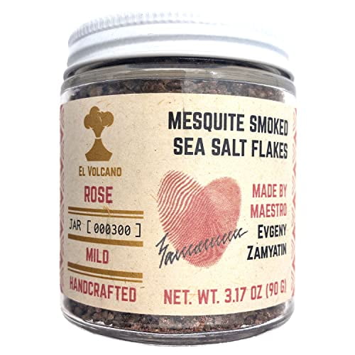 EL VOLCANO Rose (Mild) Mesquite Smoked Sea Salt Gourmet Finishing Salt Fleur De Sel