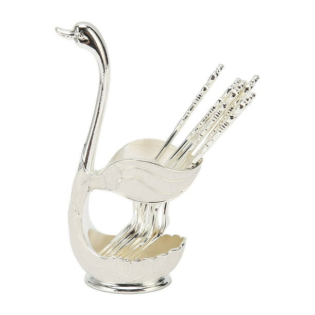 Soporte de base de cisne con tenedores, soporte de base de cisne para café, juego de vajilla de base de cisne de metal, juego de vajilla de base de cisne, el mejor de su clase