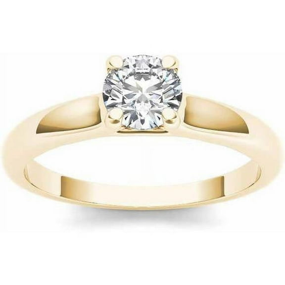 7/8 Carat T.W. Diamond Solitaire 14kt Yellow Gold Engagement Ring