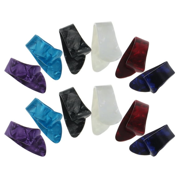 12pcs String Instrument Plectrums Guitar Finger Picks Flat Thumb Picks Guitar Thumb Protectors for Acoustic Guitar Banjo Ukulele and Harp