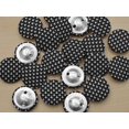 thumbnail image 5 of IBA Indianbeautifulart Black 25 Mm Fleur_de_lis Damask Printed Canvas Fabric Buttons Round 2 Hole&nbsp;Decorative Buttons For Sewing Crafting Pack Of 50, 5 of 7