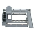 thumbnail image 4 of Bellemave Kids Castle Bunk Bed with Storage Drawers, Shelf, Slide and Safety Guardrail, Twin Over Twin Bunk Bed with Stairs, Castle Bunk Bed/Playhouse Bed for Girls, Boys, Kids (Gray), 4 of 9