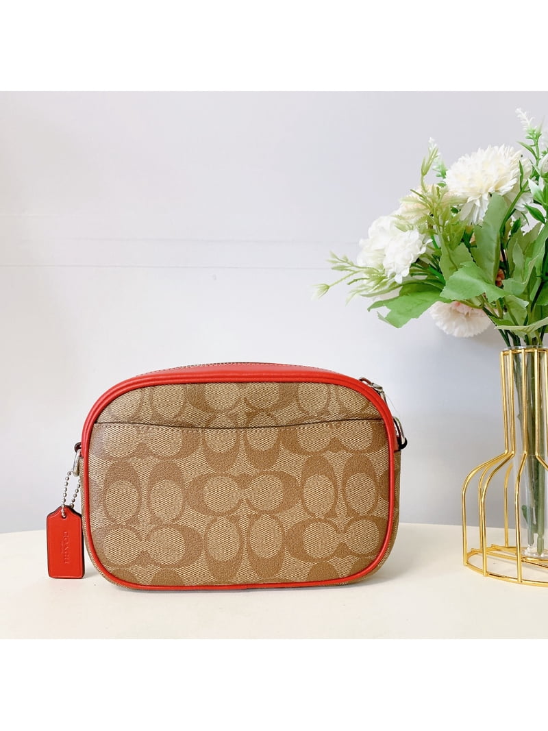 Coach Women's Mini Jamie Top Zip Camera Crossbody Bag in Signature