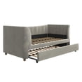 Little Seeds Valentina Upholstered Daybed with Trundle, Twin, Gray